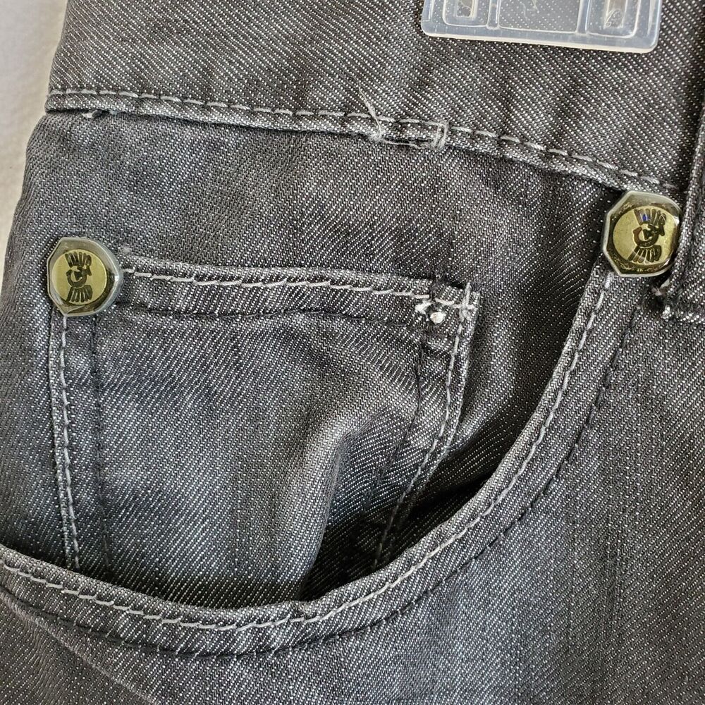Blue Rag Jeans Mens Size 36 Charcoal Black Denim Distressed Streetwear Casual - Picture 10 of 16